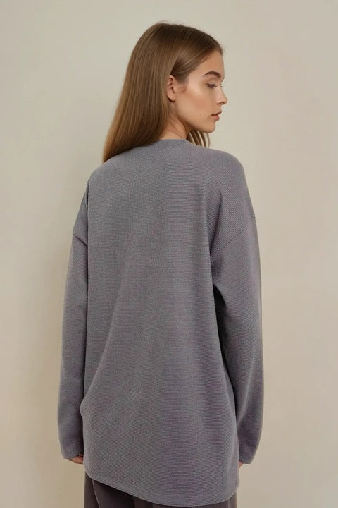 Women's sweatshirt, oversized fit, round collar