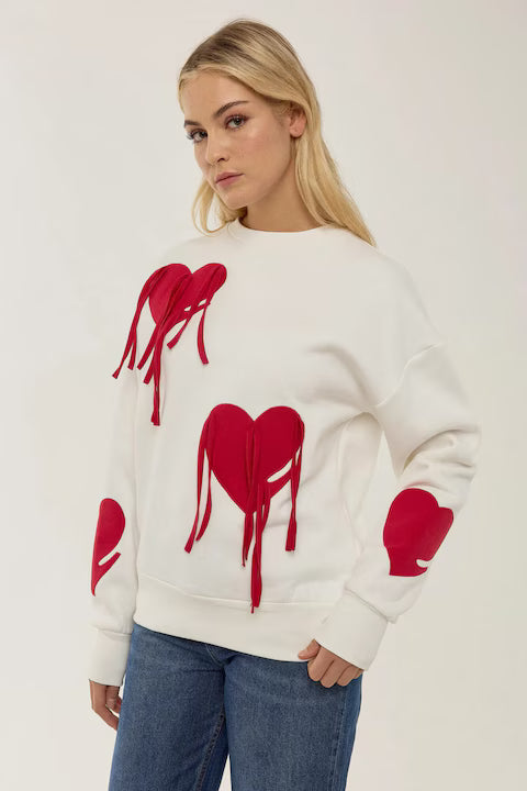 Women's sweatshirt, heart pattern