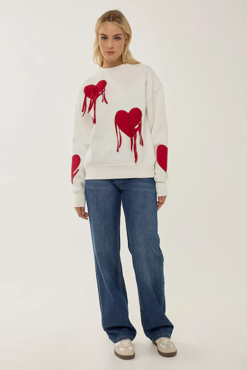 Women's sweatshirt, heart pattern