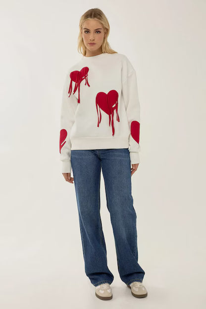 Women's sweatshirt, heart pattern