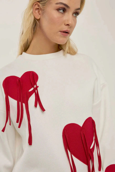 Women's sweatshirt, heart pattern