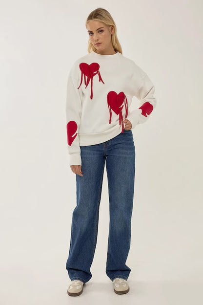 Women's sweatshirt, heart pattern