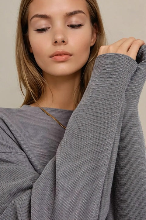 Women's sweatshirt, oversized fit, round collar