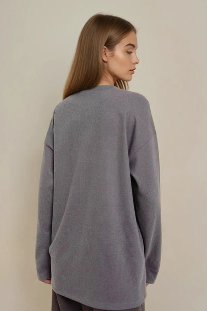 Women's sweatshirt, oversized fit, round collar